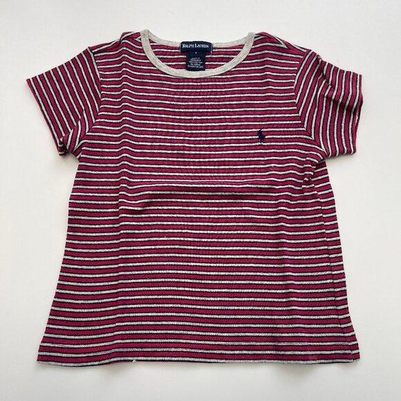 Ralph Lauren Girls Striped T-Shirt Size 5 - Picture 1 of 3